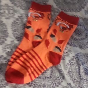 Orange and Red Patterned Socks Turkey Socks